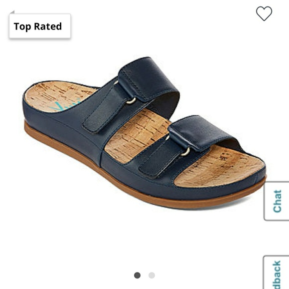 Yuu Shoes - Yuu navy blue cork slides. Nwot 8